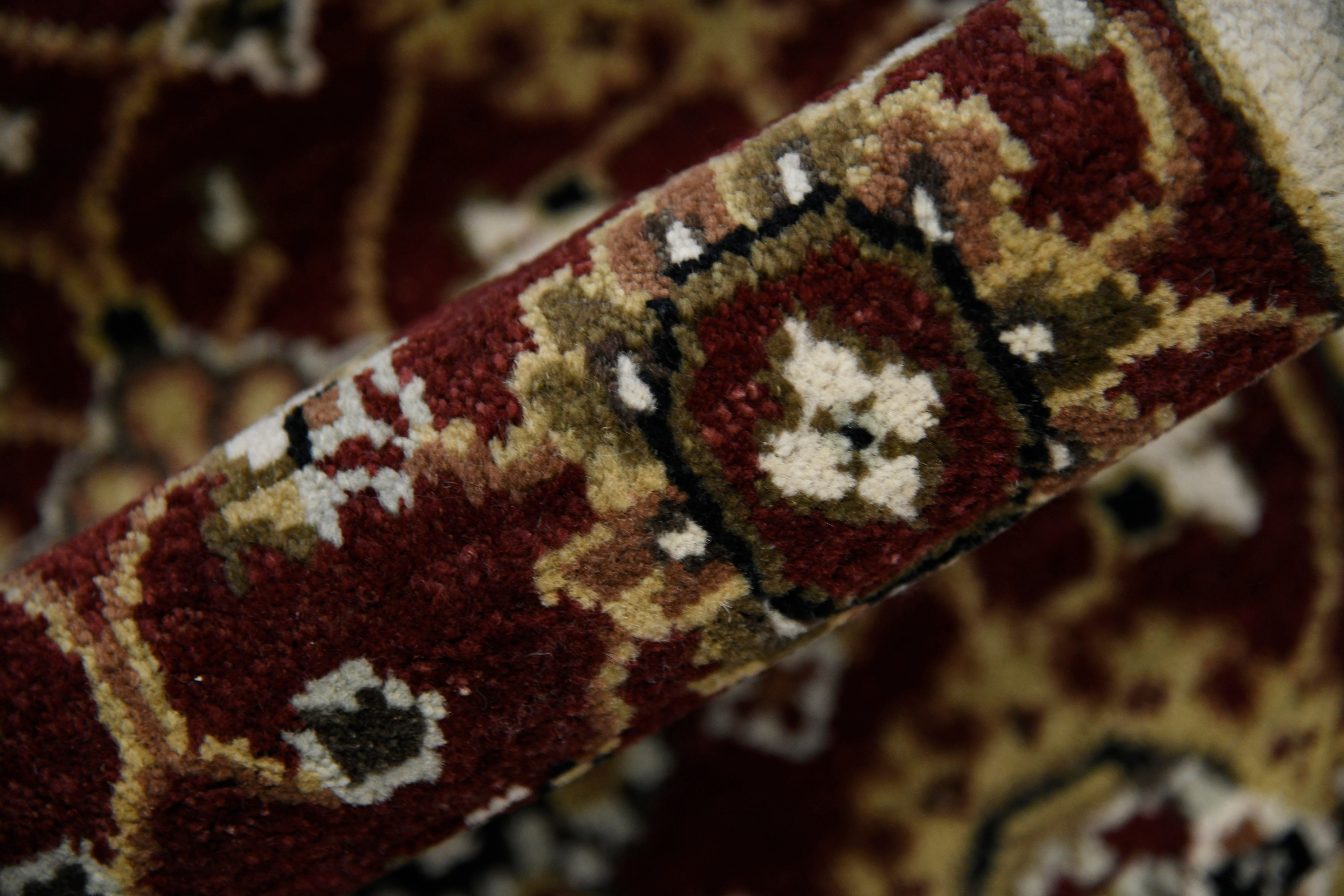 Luxor Classic Pattern Hand Knotted Rectangle Anti-Skid Designer Carpet, Prayer Rug For Office Cabins, Small Living Spaces - 2'X3'