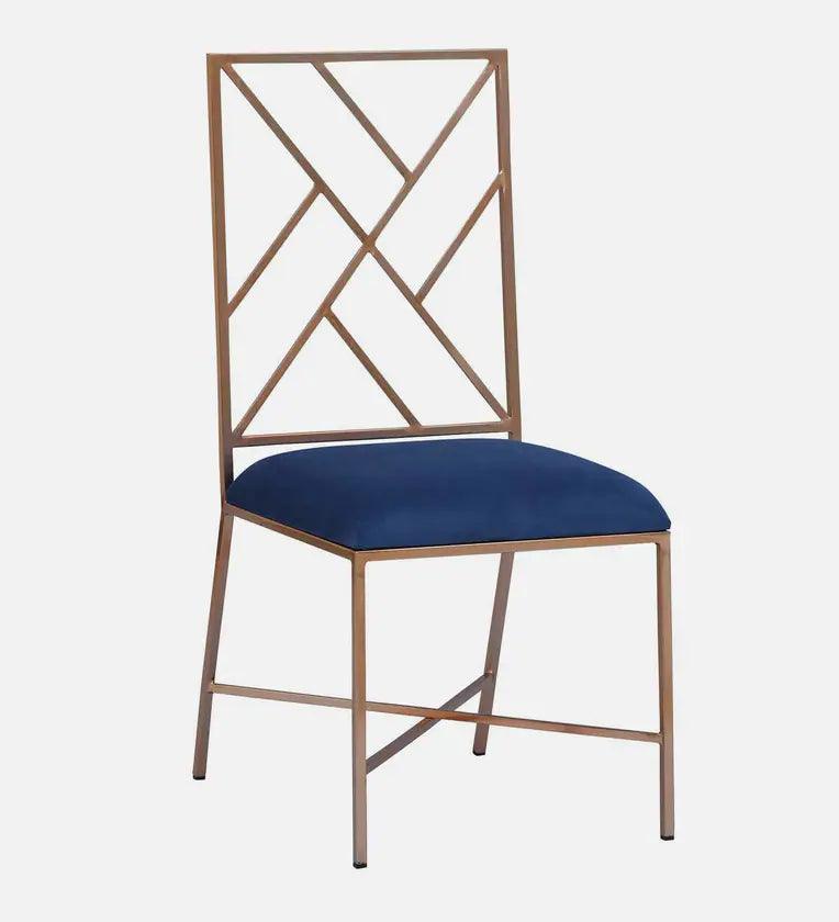 Metallic 4 Seater Dining Set In Rose Gold Base With Marble Top - Ouch Cart