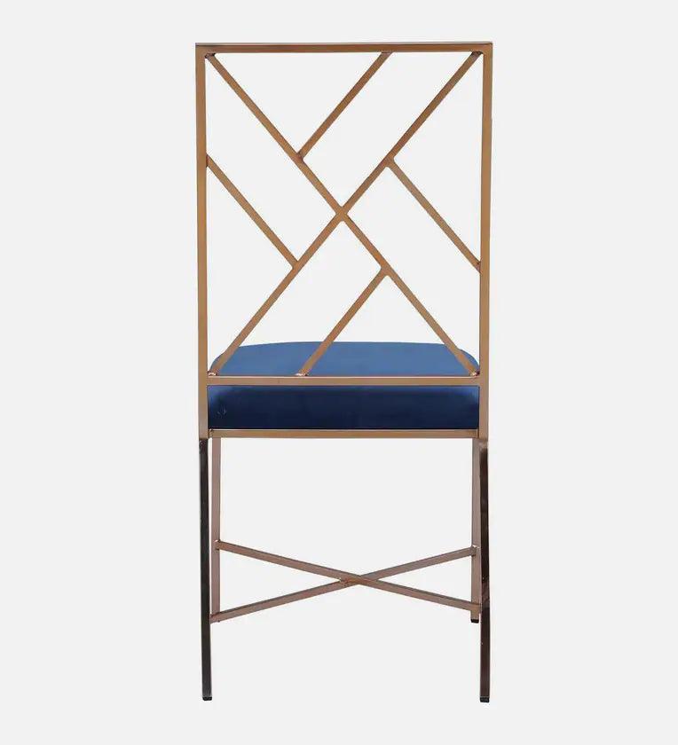 Metallic 4 Seater Dining Set In Rose Gold Base With Marble Top - Ouch Cart