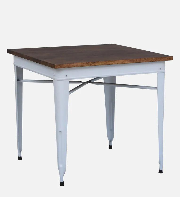 Metallic 4 Seater Dining Set In White Colour - Ouch Cart