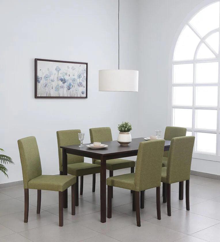 Solid Wood 6 Seater Dining Set in Chestnut & Pickle Finish - Ouch Cart