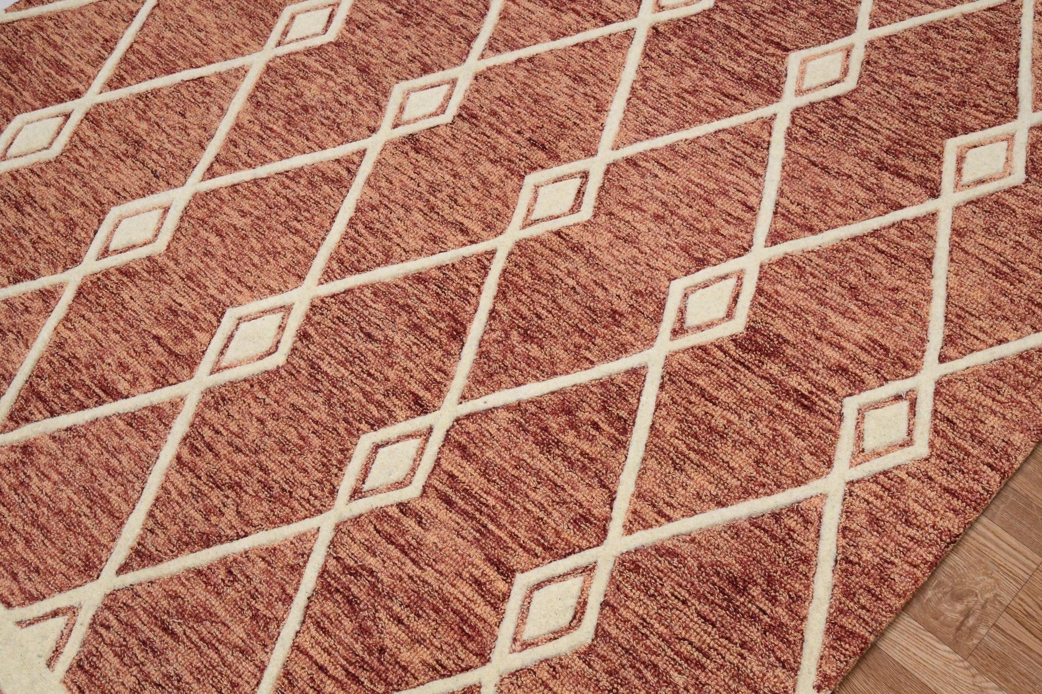 Rust Wool Vista 5x8 Feet Hand-Tufted Carpet - Rug - Ouch Cart