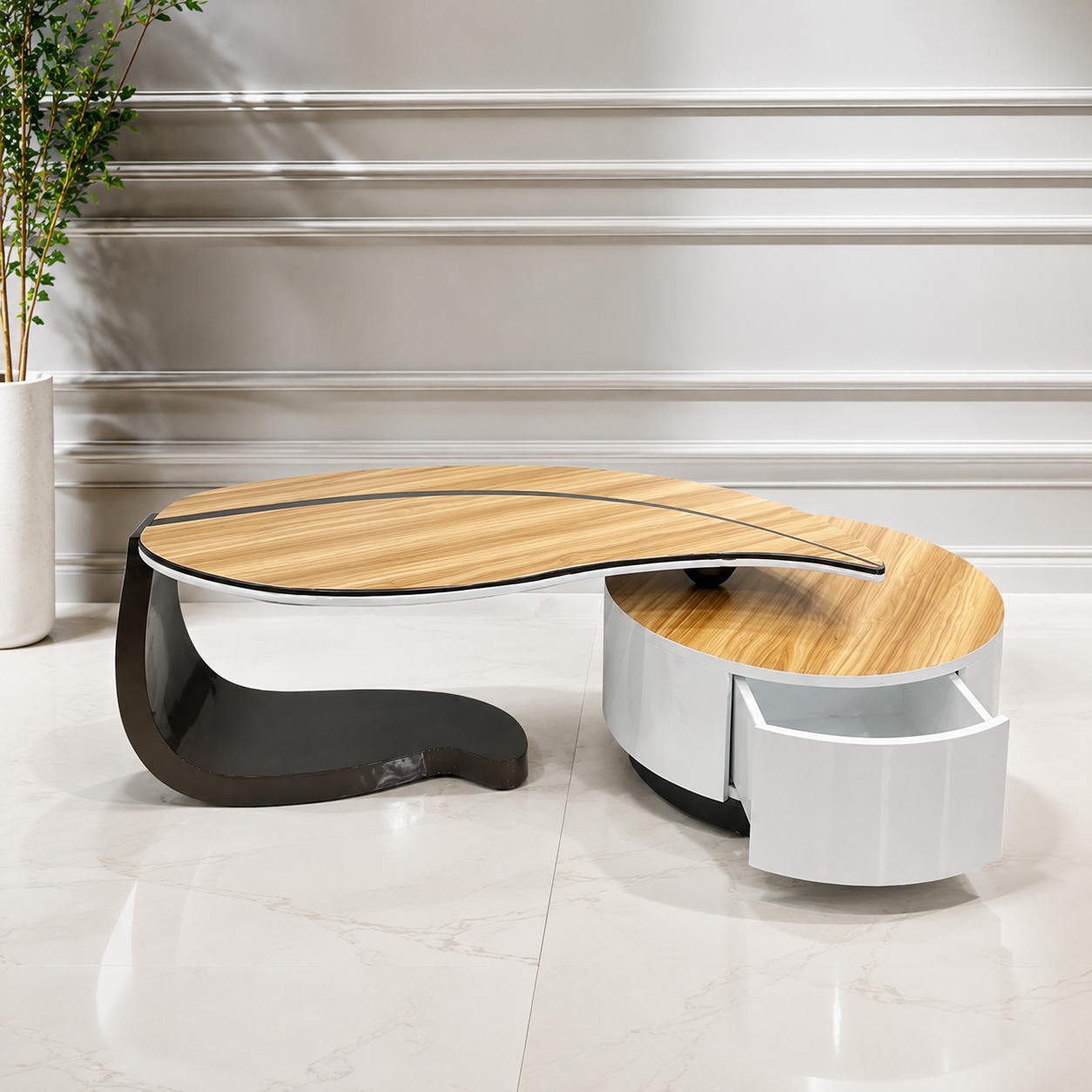 Ouch Cart Modern Designer Coffee Table with Storage Drawer Ouch Cart