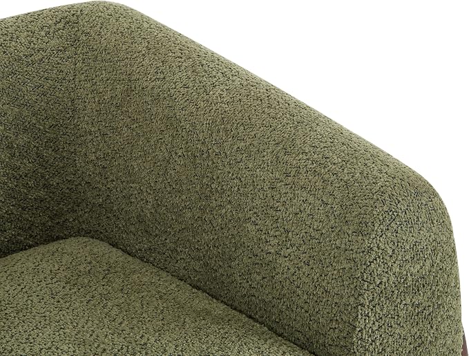 Ouch Cart Modern Bouclé Tuxedo Accent Chair with Wooden Frame & Cushioned Seat OUCH CART