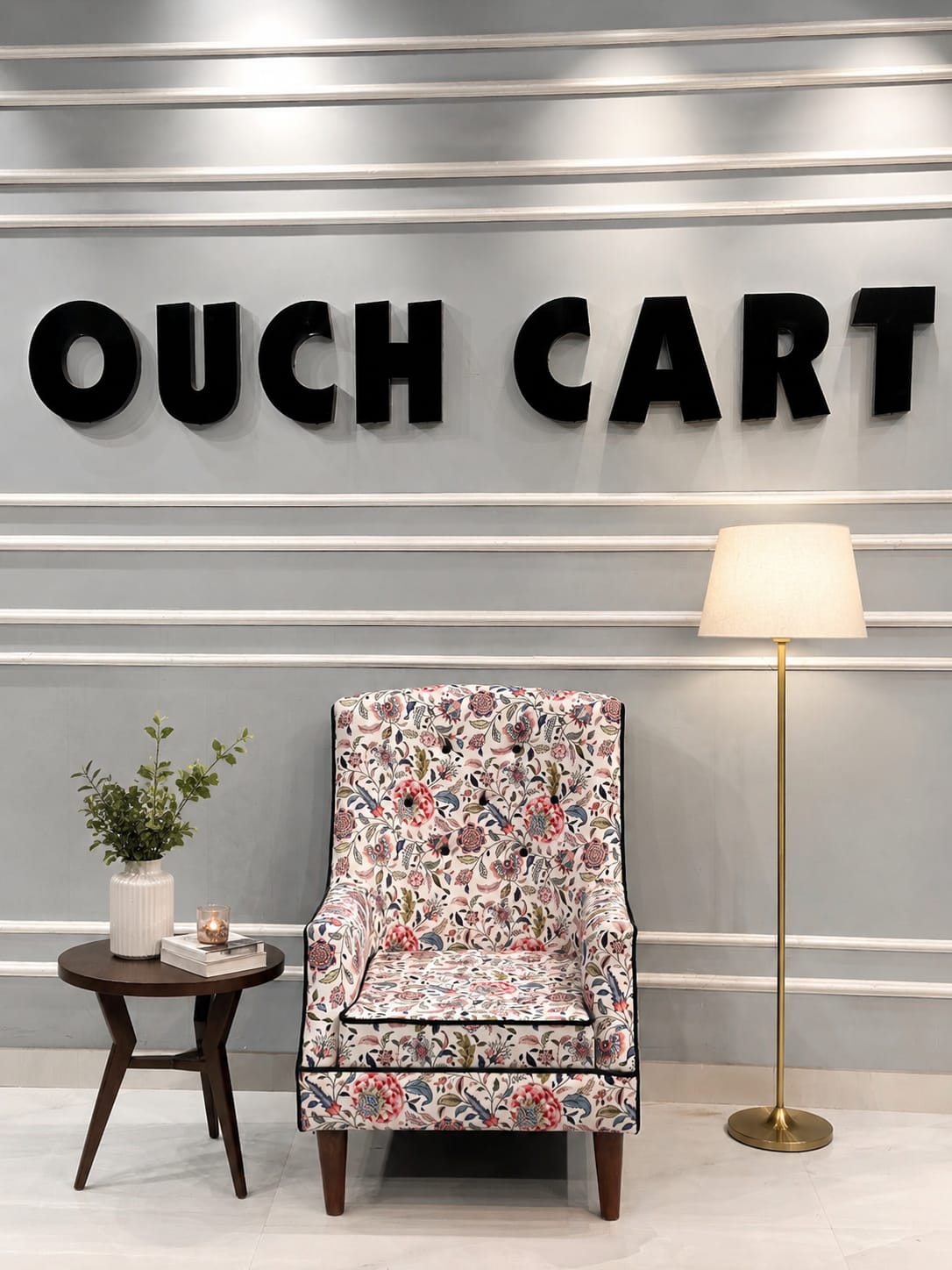 Floral Accent Armchair | Premium Upholstered Single Seater Sofa Chair for Living Room, Bedroom & Lounge
