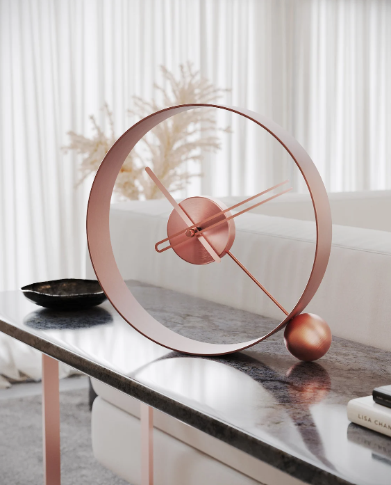 Ball and Ring table clock copper N.R.HOMESDECOR