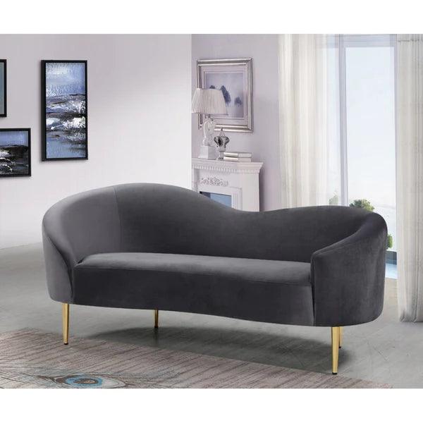 Velvet Curved Loveseat - Ouch Cart