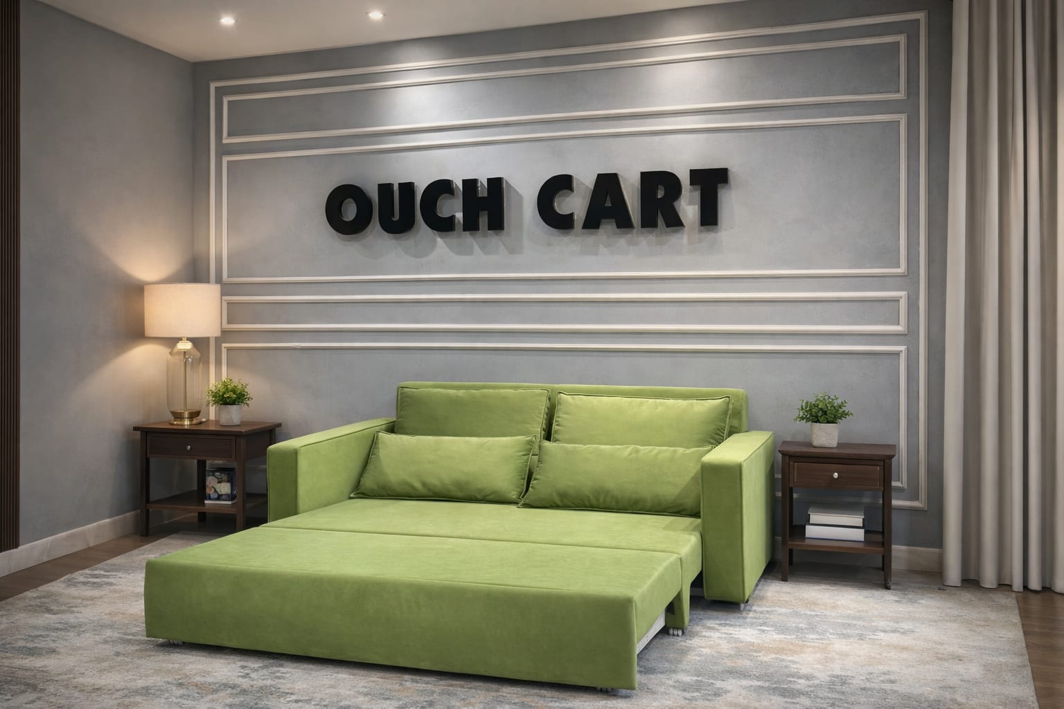 Modern Fabric Sofa Cum Bed with Pull-Out Mechanism | Space-Saving Convertible Sofa Bed