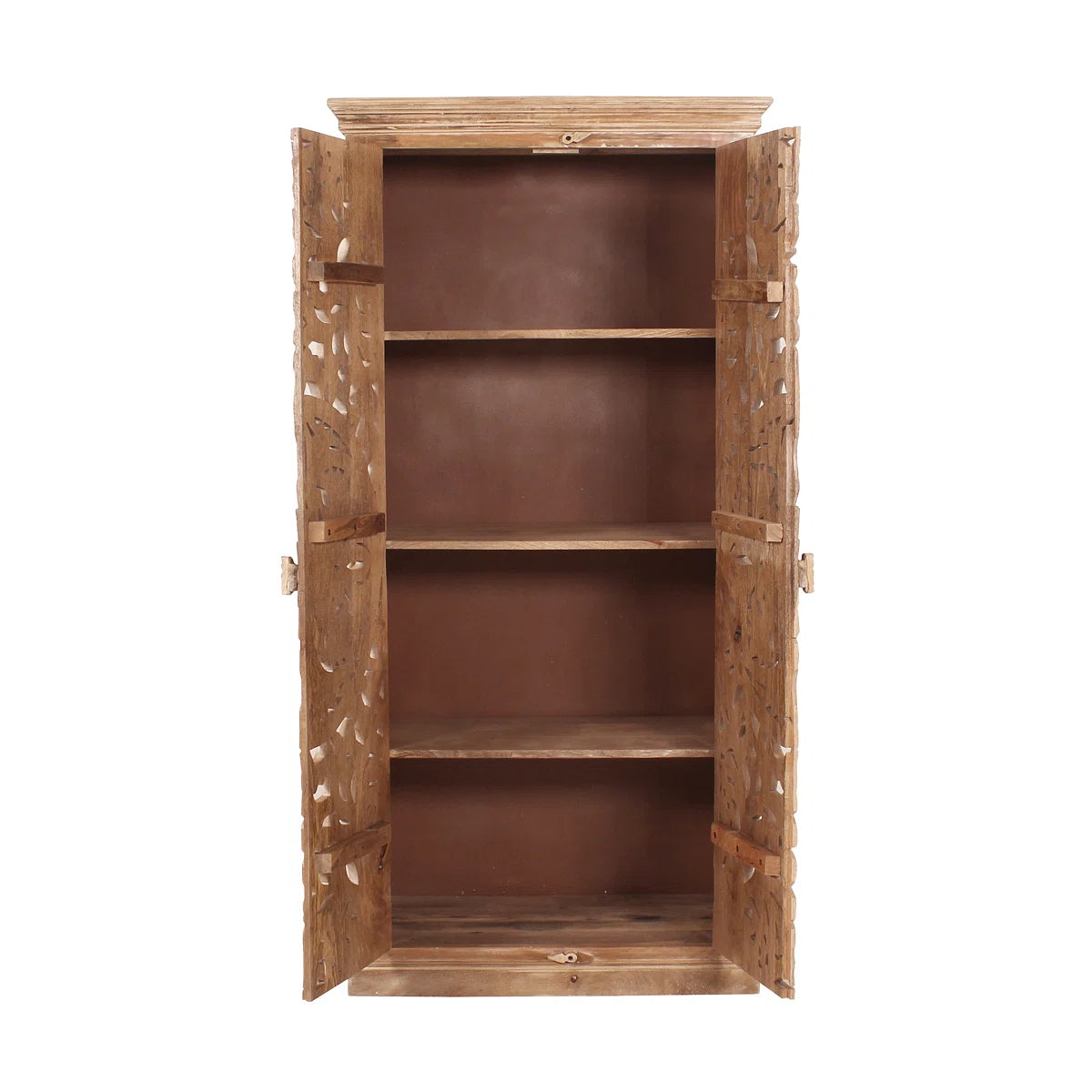 Large Storage Armoire Solid Wood Wardrobe for Bedroom OUCH CART