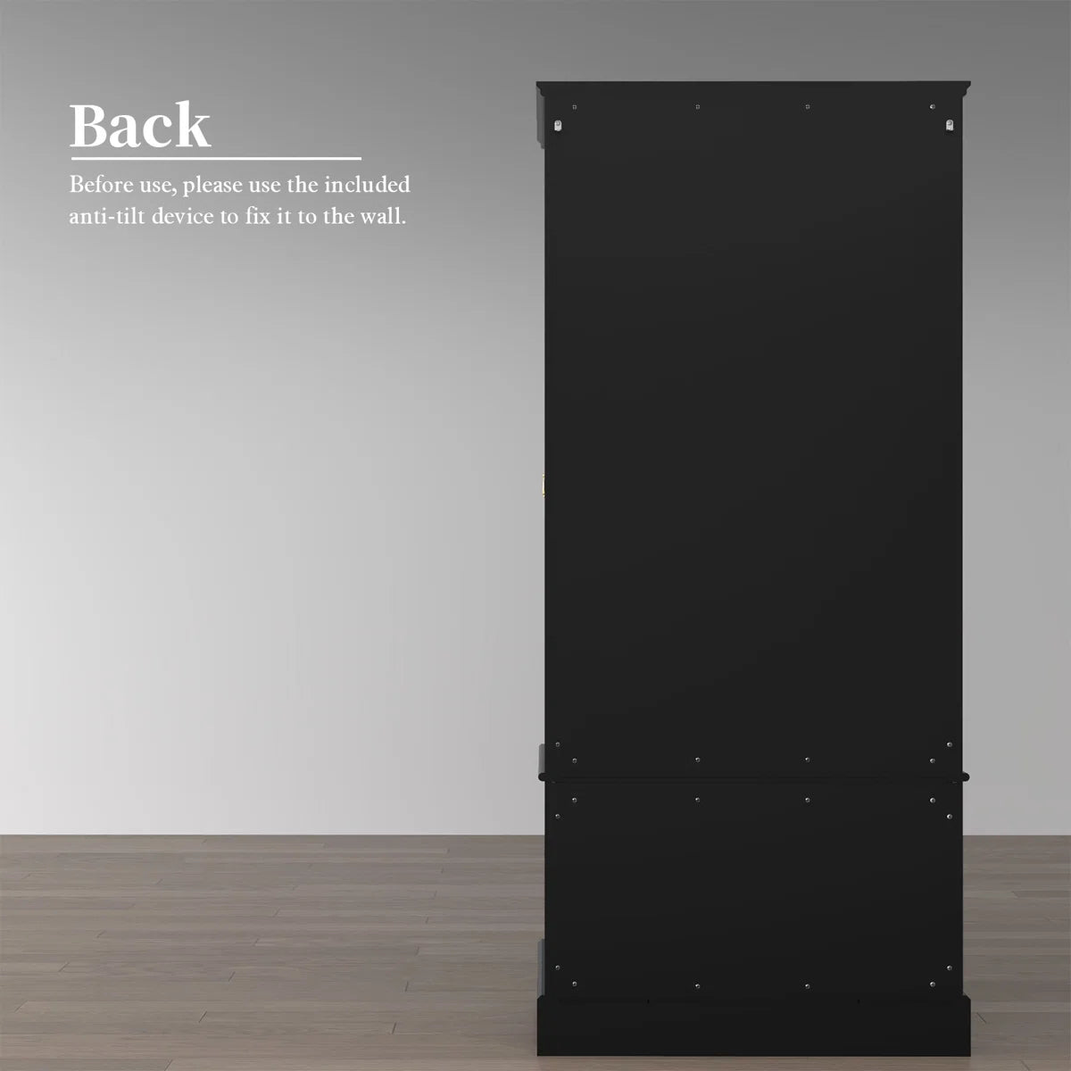 Elegant Wooden Wardrobe Armoire with 2 Drawers – Freestanding Design