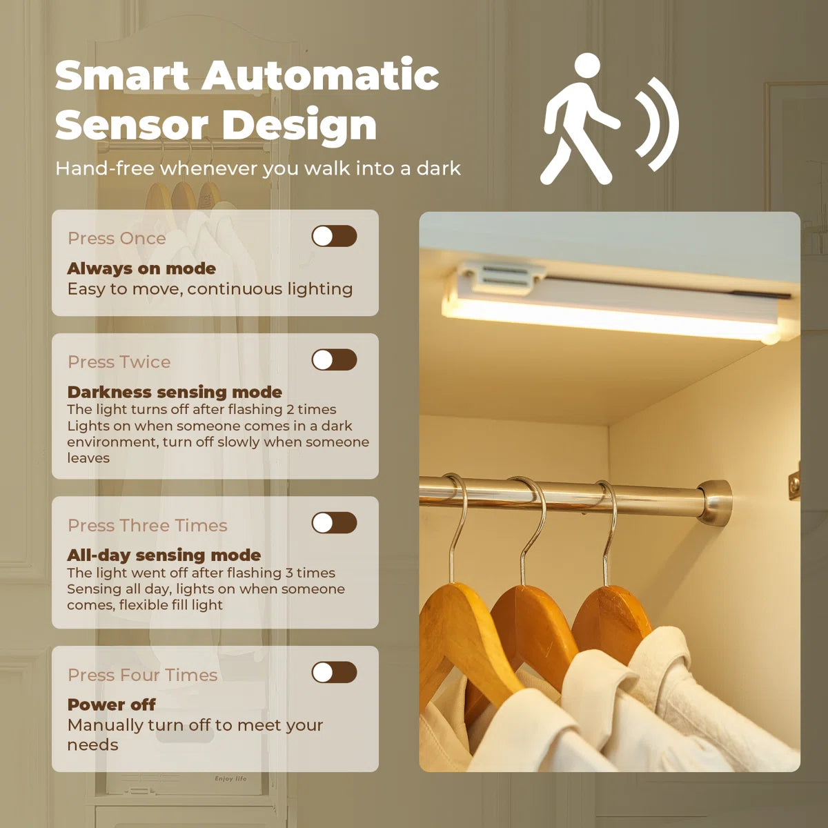 Large Armoire Wardrobe Closet 6 Drawers 2 Mirrors Hanging Rod with Sensor Lights