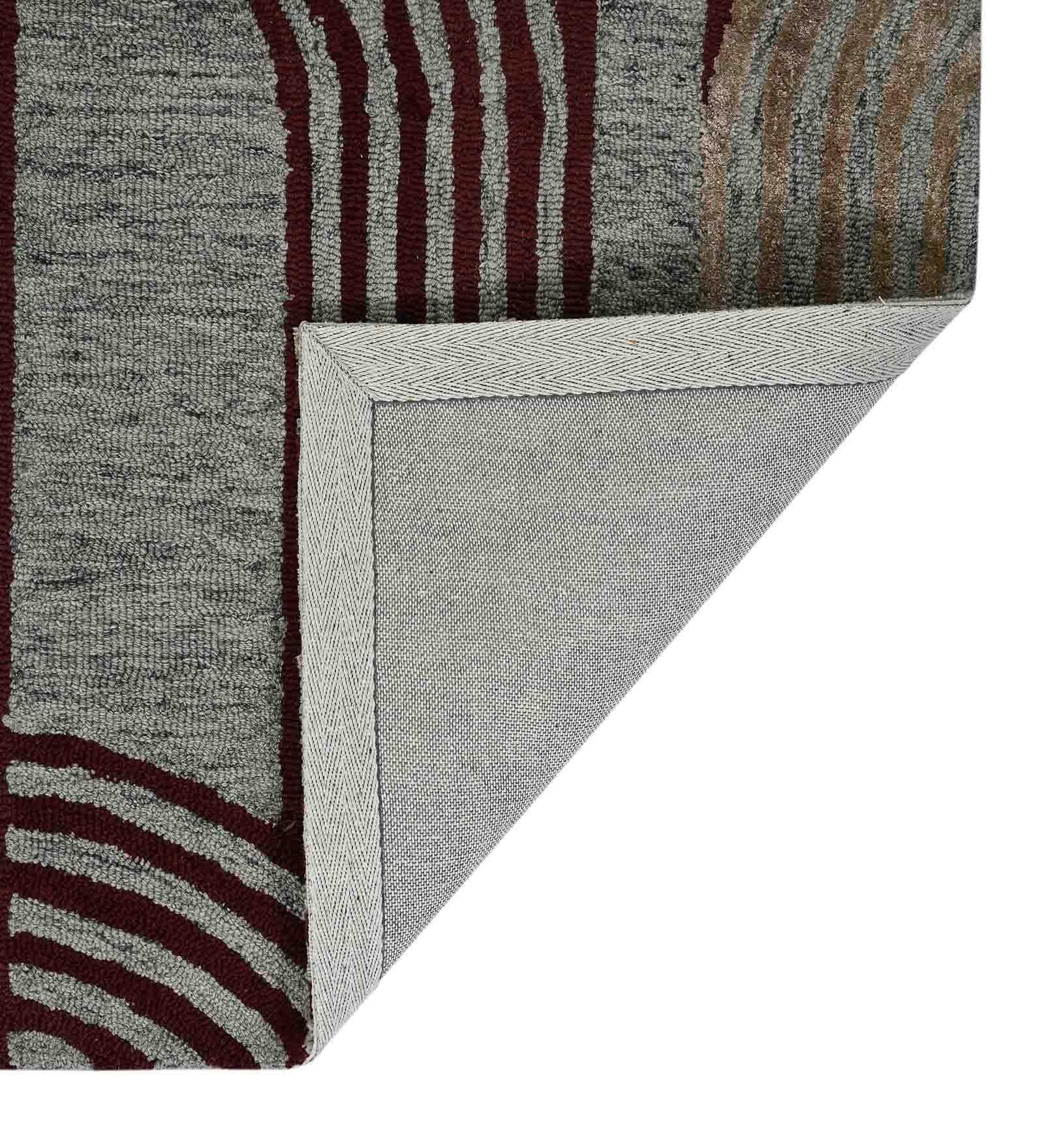 GRAPHITE Wool & Viscose Canyan 4x6 Feet Hand-Tufted Carpet - Rug - Ouch Cart