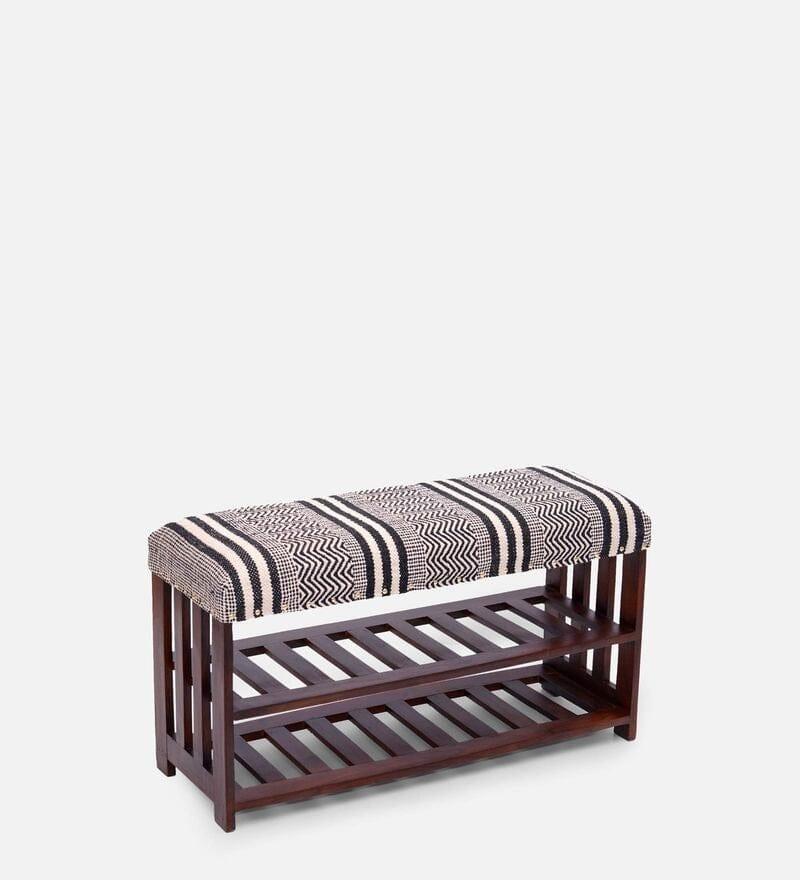 Panika Mango Wood Storage Bench In Cotton Brown Colour - Ouch Cart