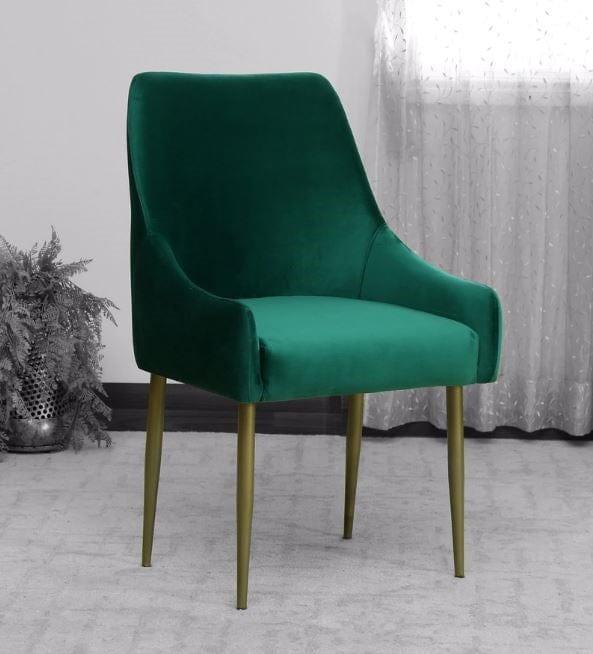 Stalley Metal Chair In Velvet Green colour - Ouch Cart