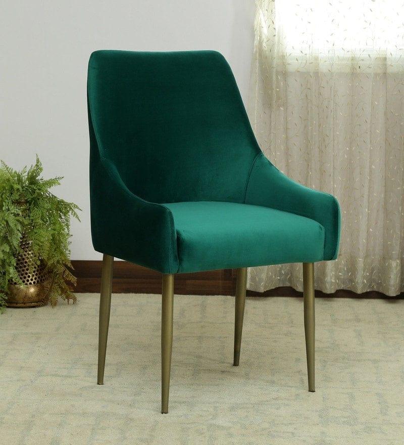 Stalley Metal Chair In Velvet Green colour - Ouch Cart
