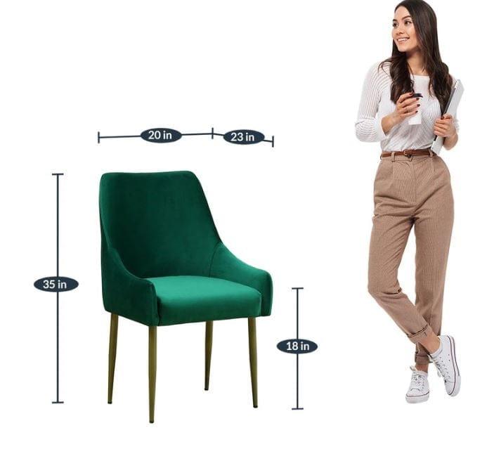 Stalley Metal Chair In Velvet Green colour - Ouch Cart