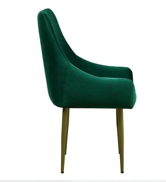 Stalley Metal Chair In Velvet Green colour - Ouch Cart