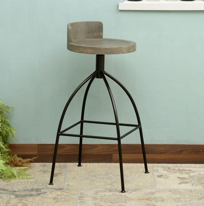 Borila Mango Wood Bar Stool In Natural Finish - Ouch Cart