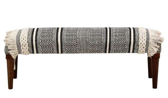 Archer Mango Wood Bench In Cotton Multicolour - Ouch Cart