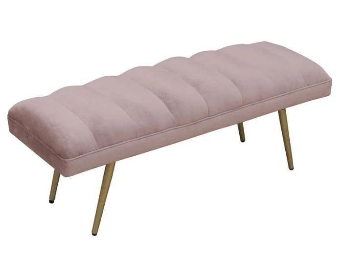 Dextro Metal Bench In Velvet Pink Colour - Ouch Cart
