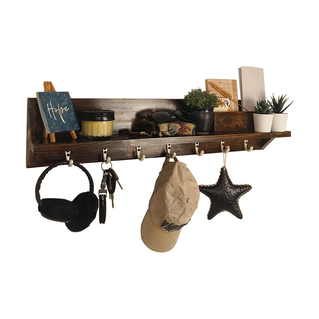 ANDRE Wooden Wall Organiser with Key Holders- OUCH CART | wall hangings