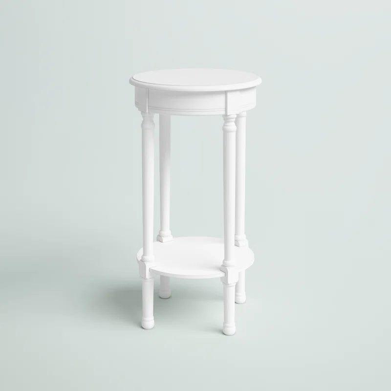 Wooden Round Coffee Table, End Table, Plant Stand/Table, Side Table for Living Room, Bedroom, Library, Balcony - Ouch Cart