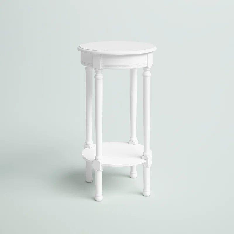 Wooden Round Coffee Table, End Table, Plant Stand/Table, Side Table for Living Room, Bedroom, Library, Balcony - Ouch Cart