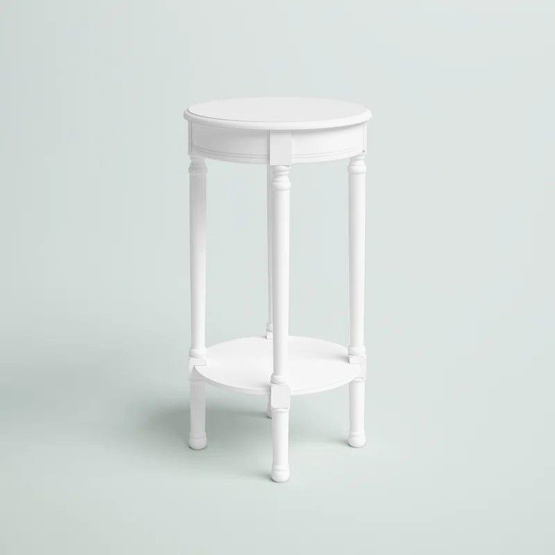 Wooden Round Coffee Table, End Table, Plant Stand/Table, Side Table for Living Room, Bedroom, Library, Balcony - Ouch Cart