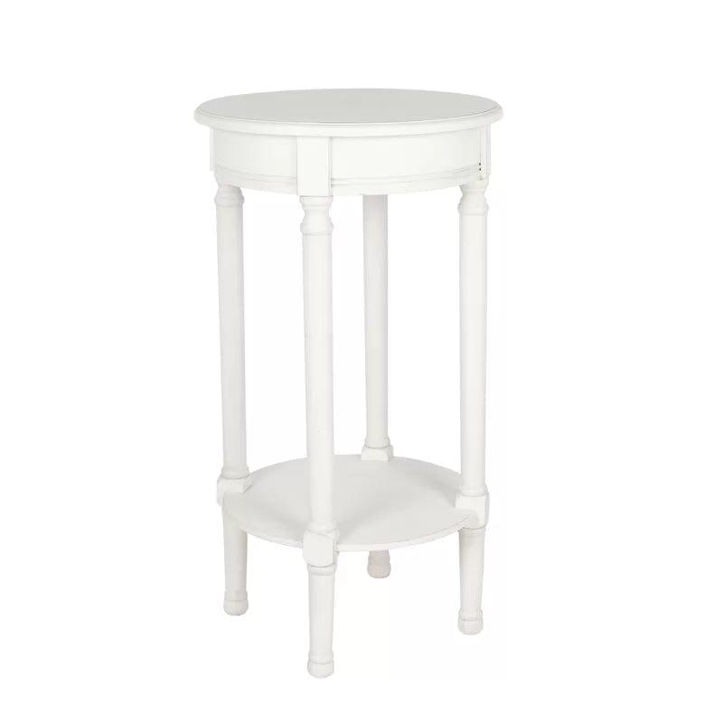 Wooden Round Coffee Table, End Table, Plant Stand/Table, Side Table for Living Room, Bedroom, Library, Balcony - Ouch Cart