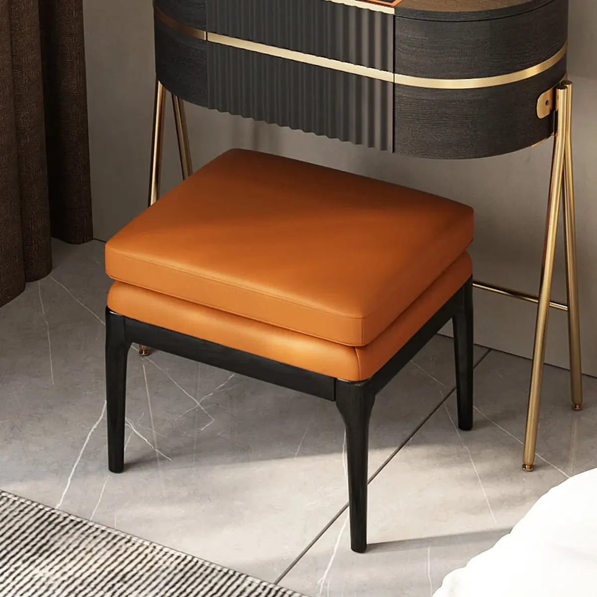 Adaisia Glass Top Makeup Vanity Set with Comfortable Stool High Quality and Easy Assembly