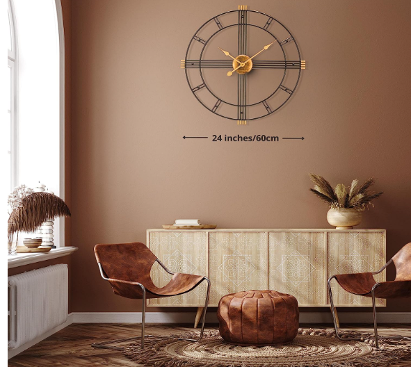 Metallic Cross Way Wall Clock N.R.HOMESDECOR