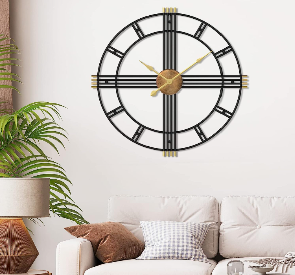 Metallic Cross Way Wall Clock N.R.HOMESDECOR
