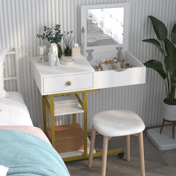 Veb minul Vanity dressing table with mirror with stool - Ouch Cart