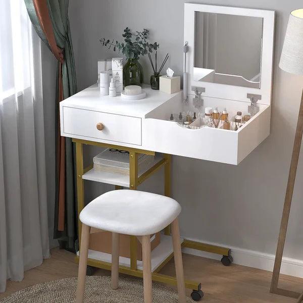 Veb minul Vanity dressing table with mirror with stool - Ouch Cart