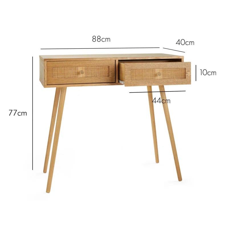 One saimei Vanity Desk, Makeup Table without Mirror, Vanity Dresser with 2 Large Drawers for Bedroom Beige - Ouch Cart