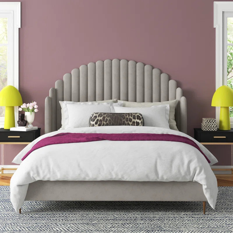 Alaina Upholstered Wingback Bed OUCH CART
