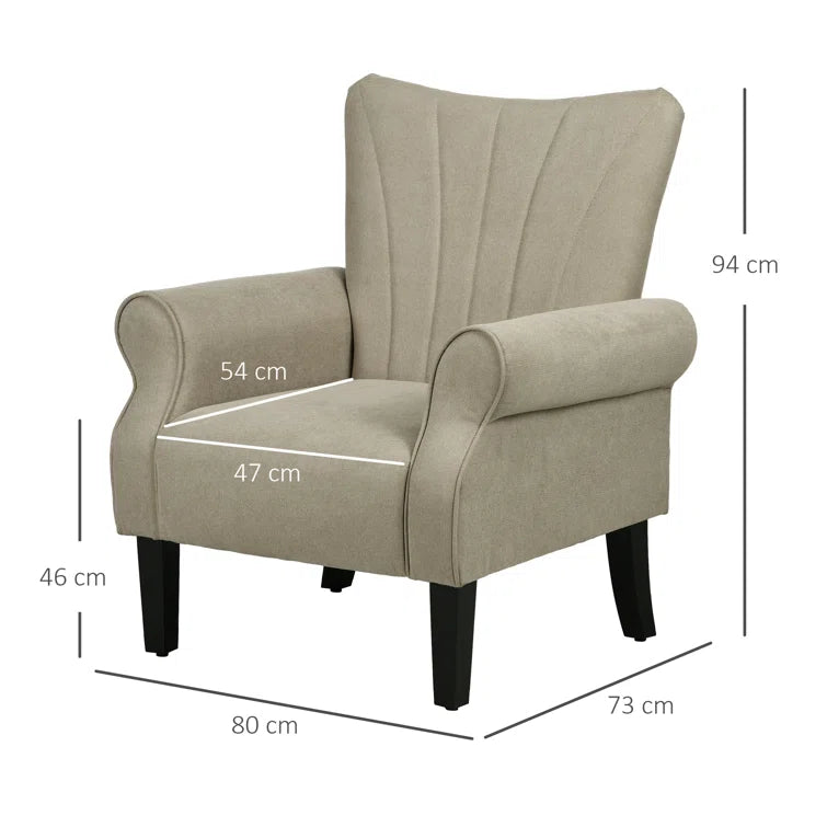 Allianah 80cm Wide Tufted Polyester Armchair