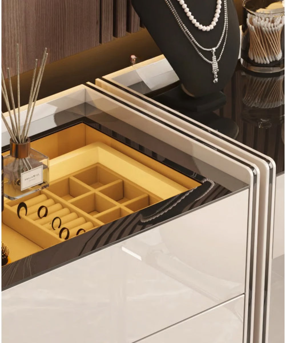 Anagel Dressing Table with Mirror – Modern Makeup Organizer-OUCH CART |Dressing table