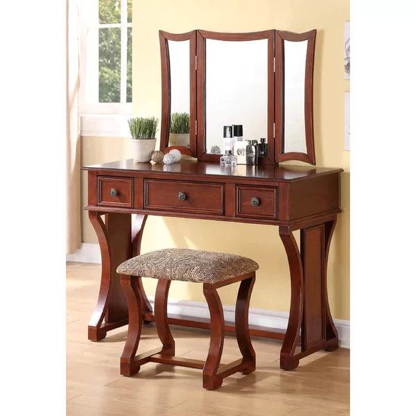 Sobrin terno Vanity dressing table design with stool with mirror - Ouch Cart