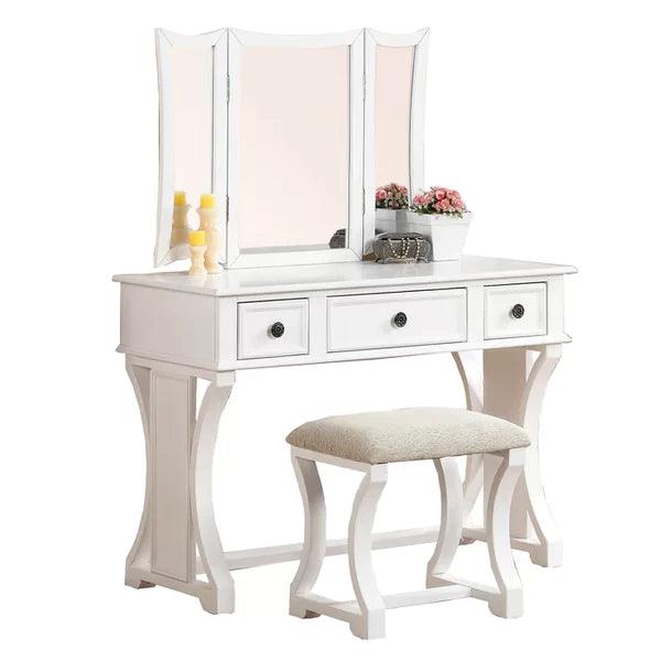 Sobrin terno Vanity dressing table design with stool with mirror - Ouch Cart