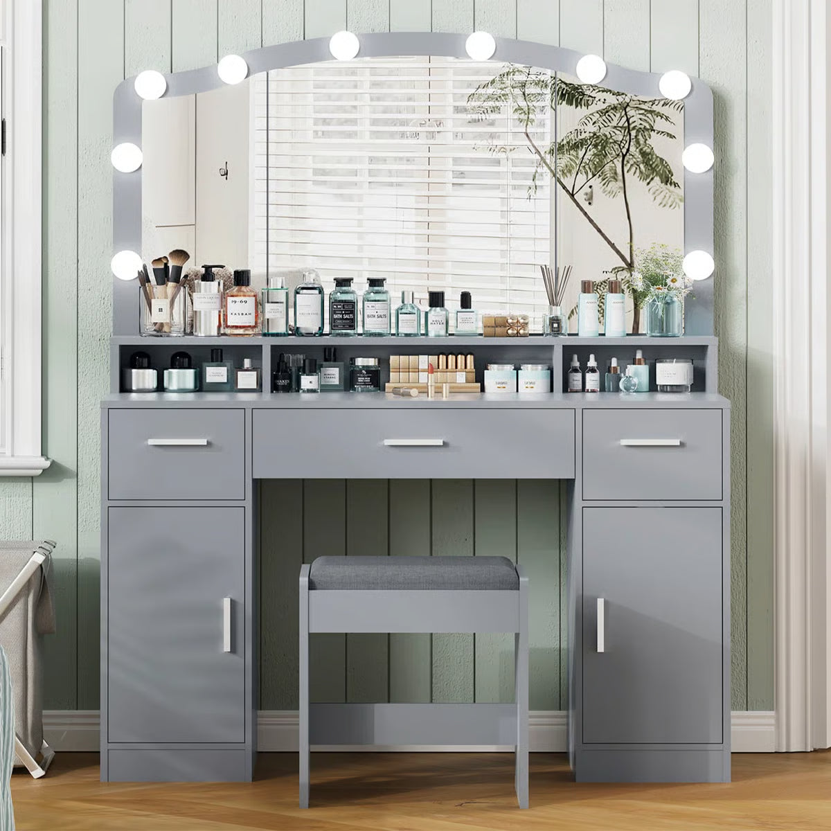 Areena Vanity Table Set with Mirror and Stool – Holiday Gift for Makeup Enthusiasts - OUCH CART |Dressing table