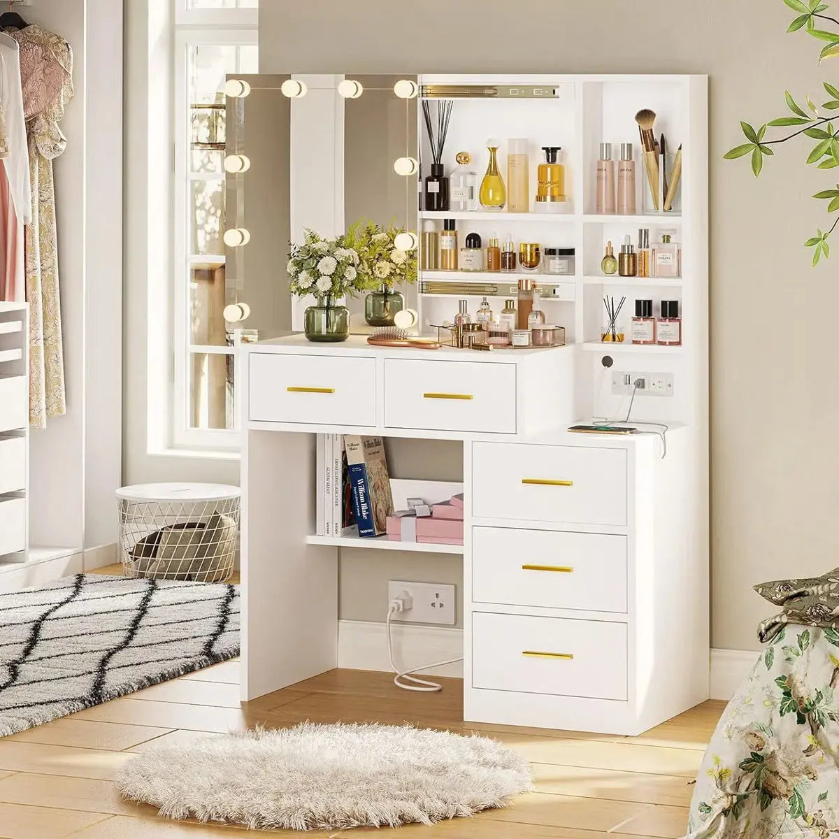 Luxury Ashwani Makeup Vanity Desk with Storage Drawers- OUCH CART | Dressing table