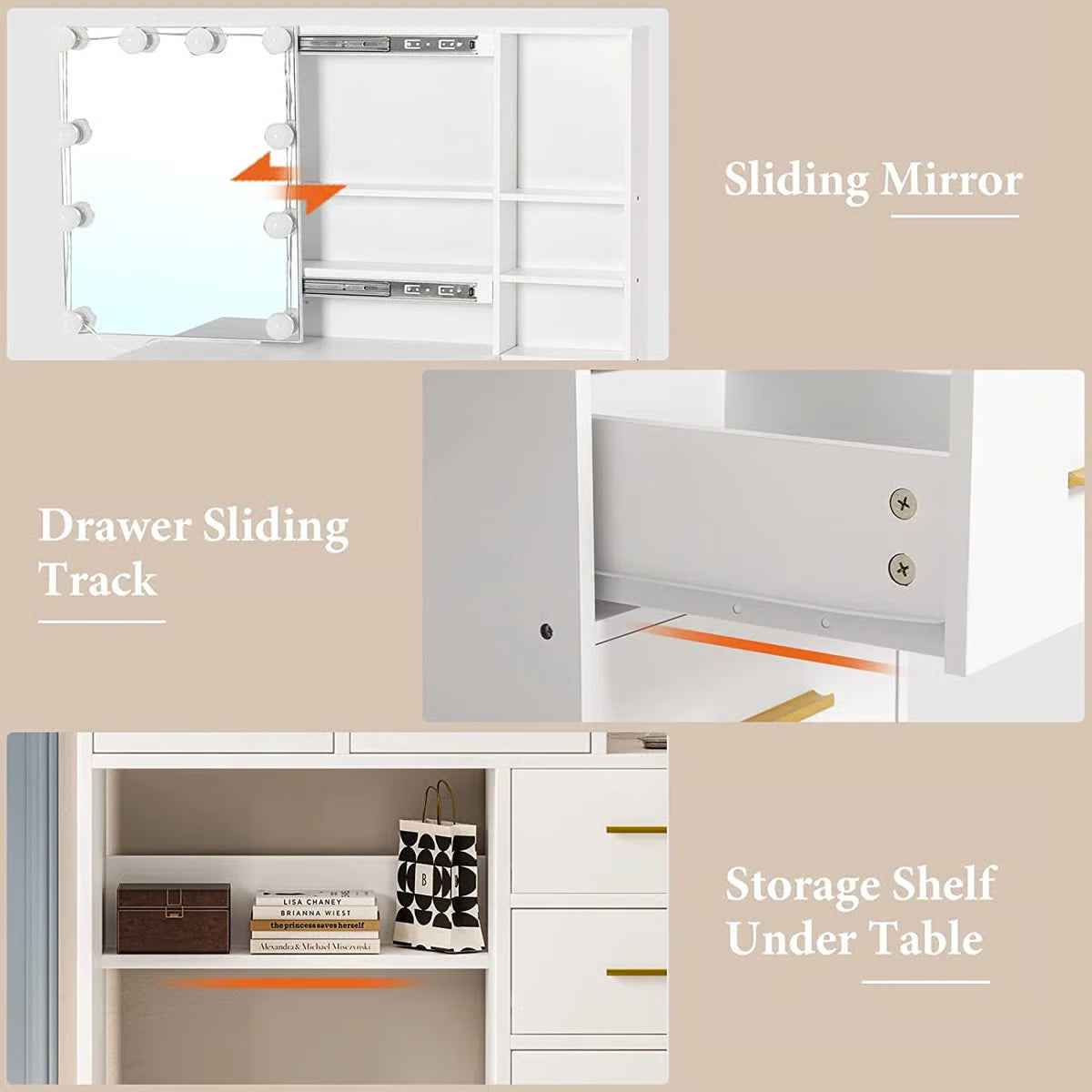 Luxury Ashwani Makeup Vanity Desk with Storage Drawers- OUCH CART | Dressing table