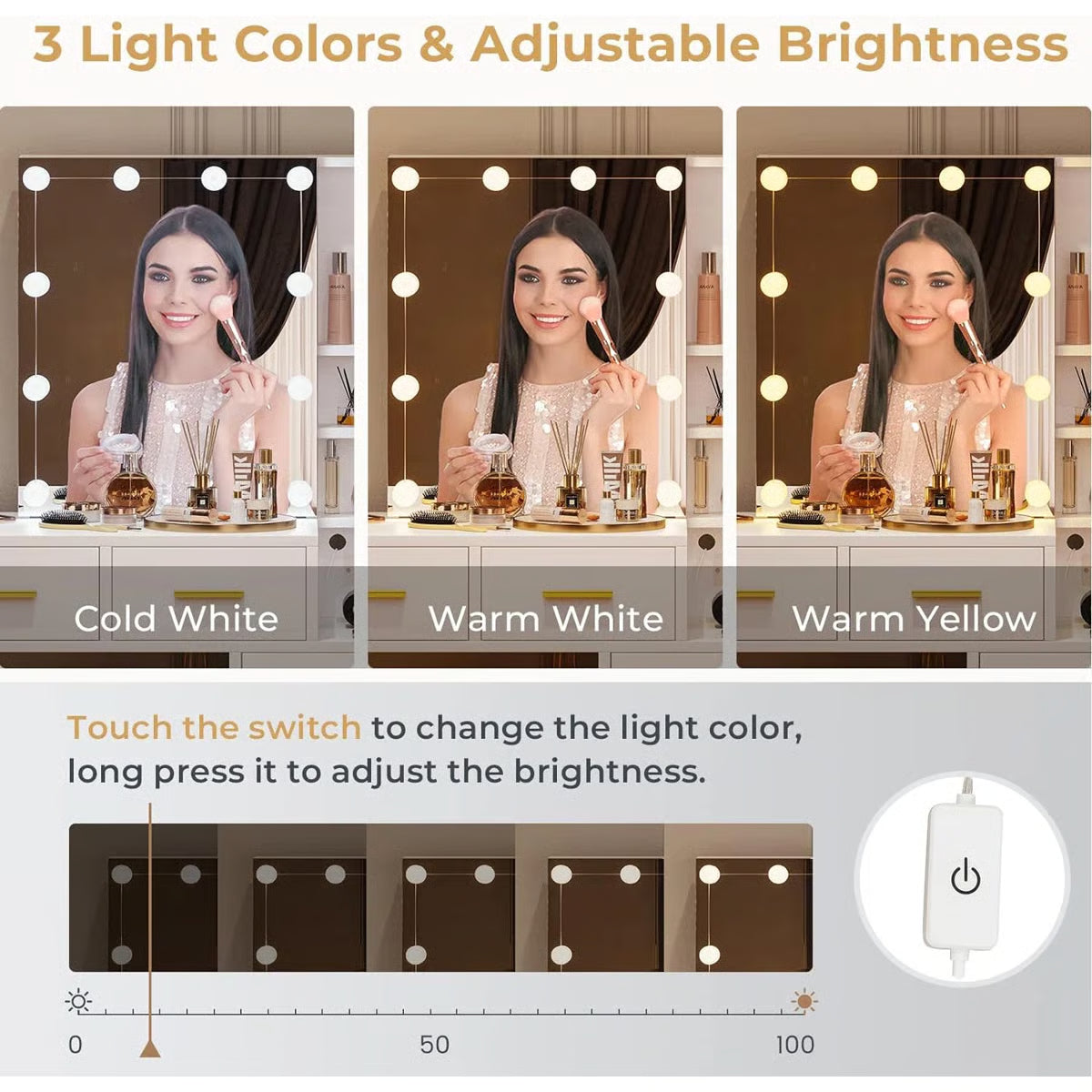 Luxury Ashwani Makeup Vanity Desk with Storage Drawers