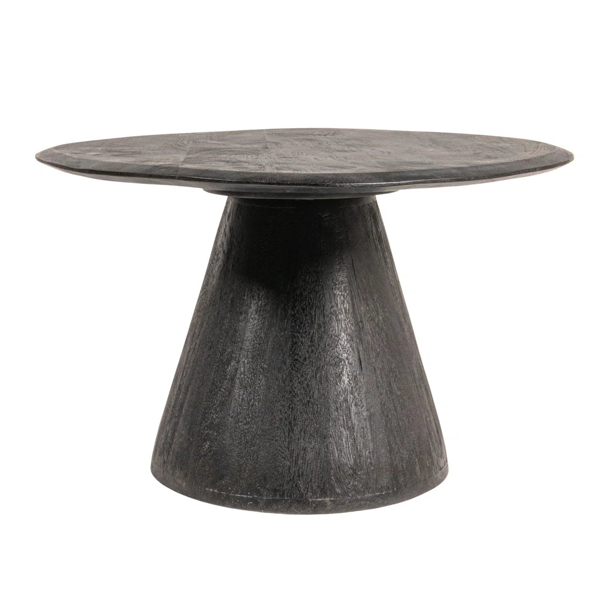 Asymmetrical Organic-Shaped Mango Wood Coffee Table with Conical Base
