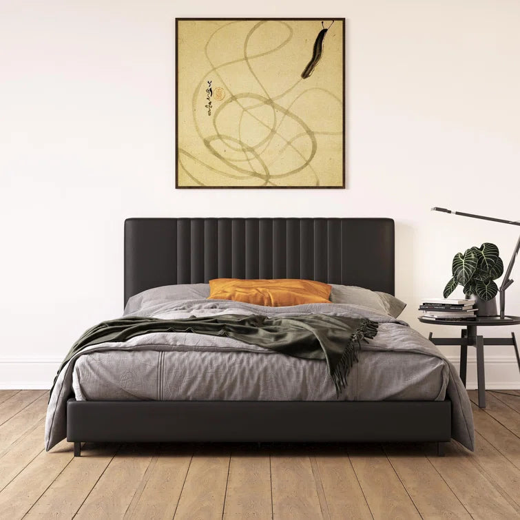 Audraya Leather Platform Bed OUCH CART