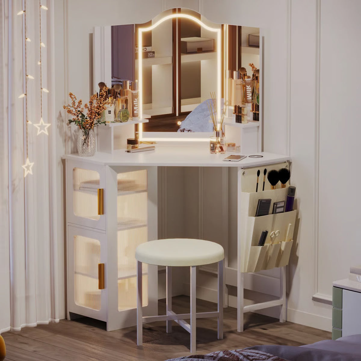 Audryanna Vanity Desk for Bedroom with Mirror and Elegant Design-OUCH CART |Dressing table