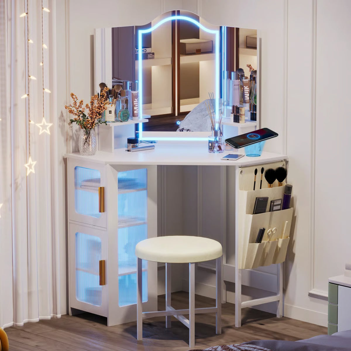 Audryanna Vanity Desk for Bedroom with Mirror and Elegant Design-OUCH CART |Dressing table