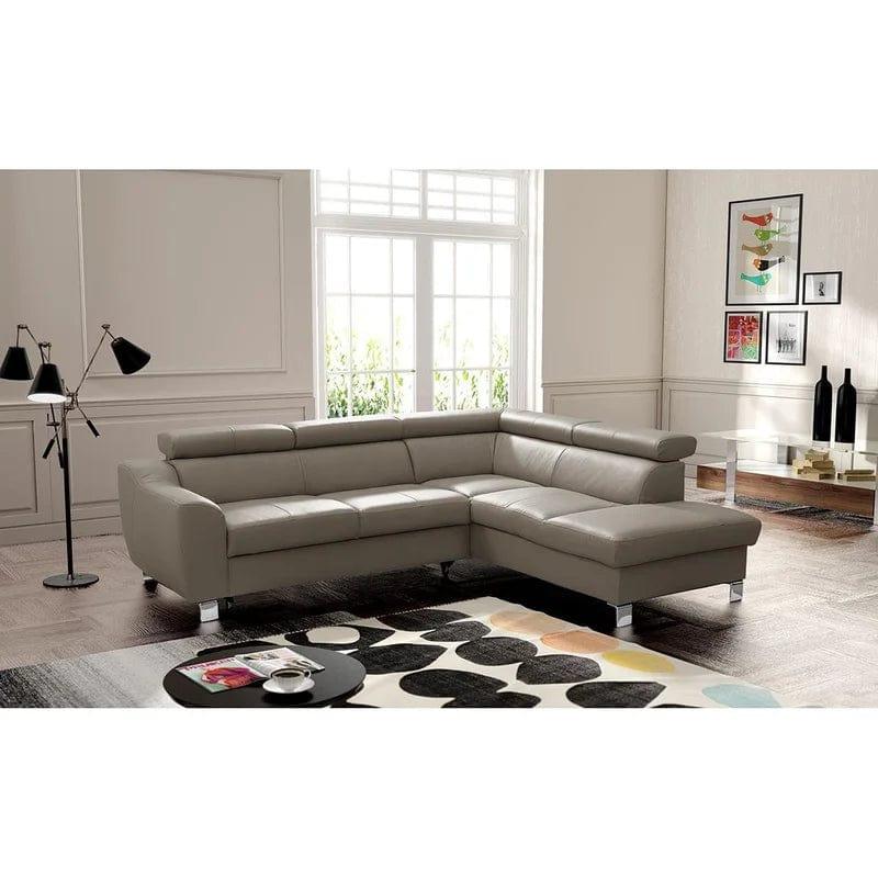 Avaiya Leather Corner Sofa with Ottoman - Ouch Cart