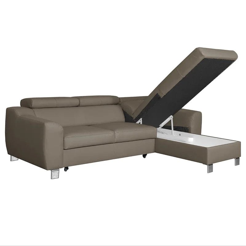 Avaiyah Leather Corner Sofa with Longchair